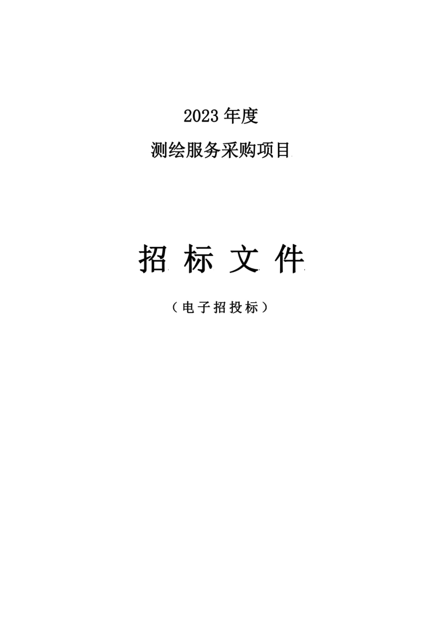 2023年度測繪服務(wù)采購項目招標(biāo)文件